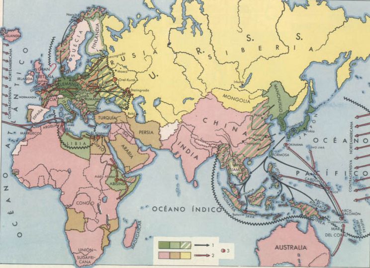 Segunda Guerra Mundial mapa de la segunda guerra mundial